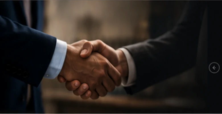 Aperto de mãos representando a formalização de um contrato